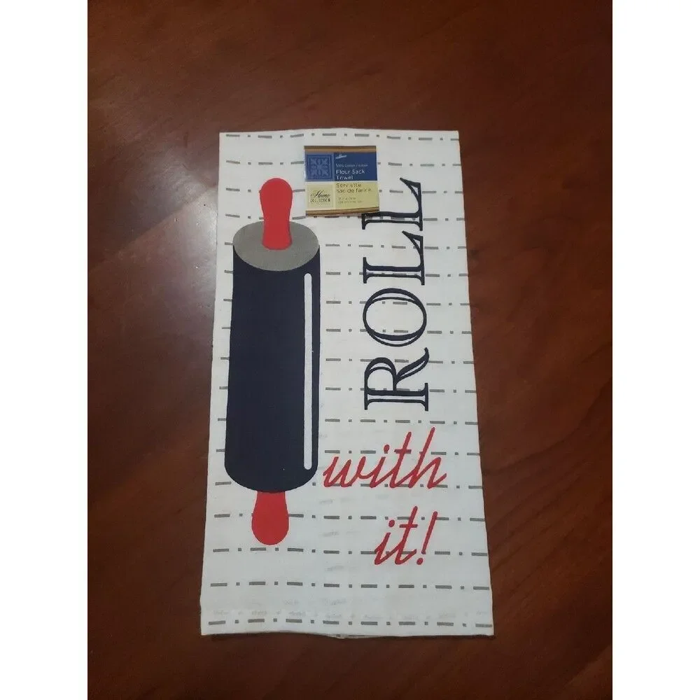 Set of 3 funny kitchen towels flour sack